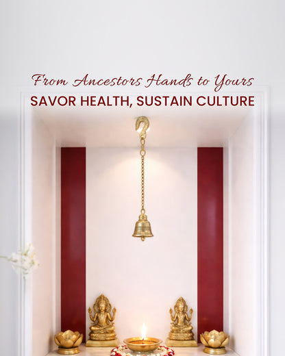 Decorative Brass Hanging Bell Ghanti for Mandir and Pooja Room