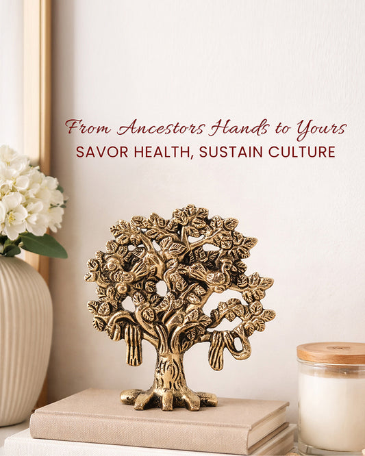 Pure Brass Kalpavriksha (Tree of Life) Idol for Home Temple & Pooja Room