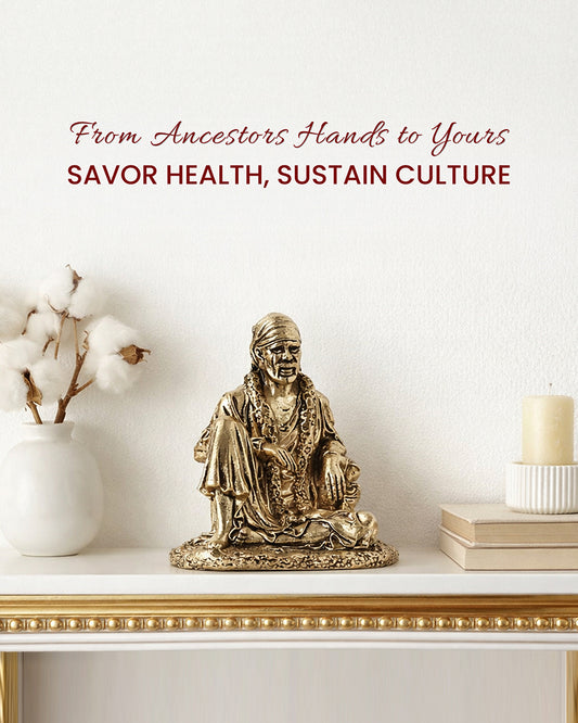 Elegant Sai Baba Idol Brass Figurine for Pooja Needs and Altars