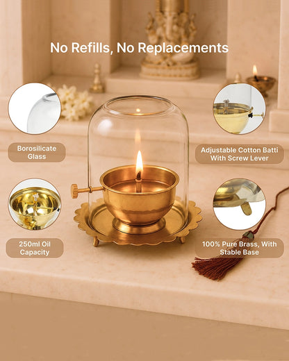 Traditional Akhand Diya for Pooja Room and Mandir Use