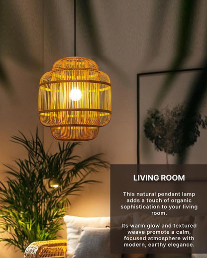 Natural Bamboo Pendant Light for Balcony and Hall