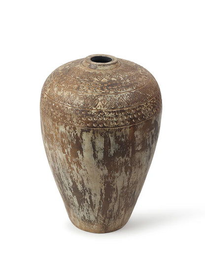 Tapered Terracotta Vase for Elegant Floor Placement