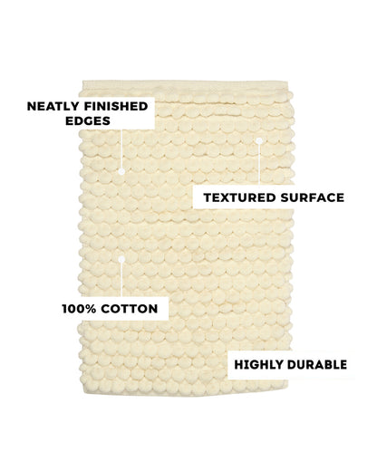Cotton Bathroom Door Mat with Non Slip Backing and Soft Texture