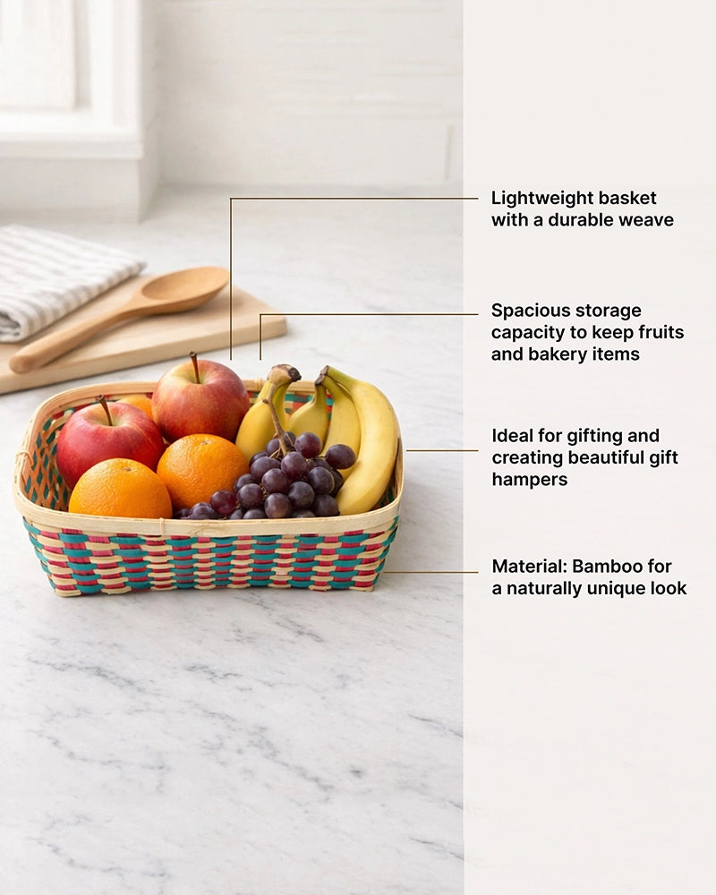 Woven Bamboo Storage Baskets for Kitchen, Pantry, and Living Room (Set of 6)