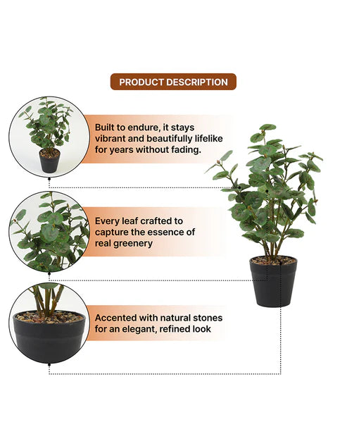 Natural-Looking Artificial Plant with Pot for Home Interior and Aesthetic Room Decor