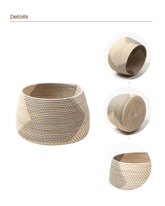 Natural Rattan Basket for Stylish Storage and Organization