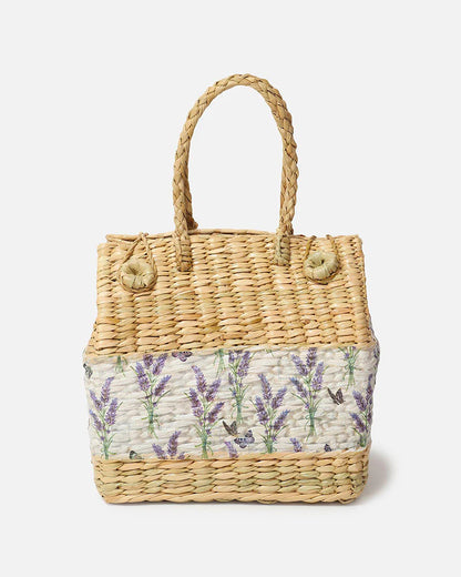 Seagrass Lunch & Picnic Basket Handmade for Beach, Park & Garden Use