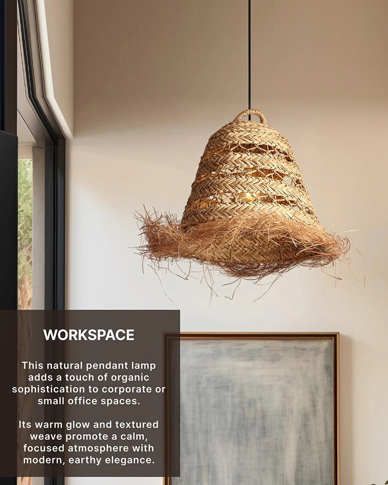 Stylish Seagrass Ceiling Light for Living Space and Dining Area