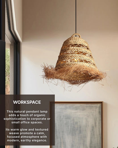 Stylish Seagrass Ceiling Light for Living Space and Dining Area