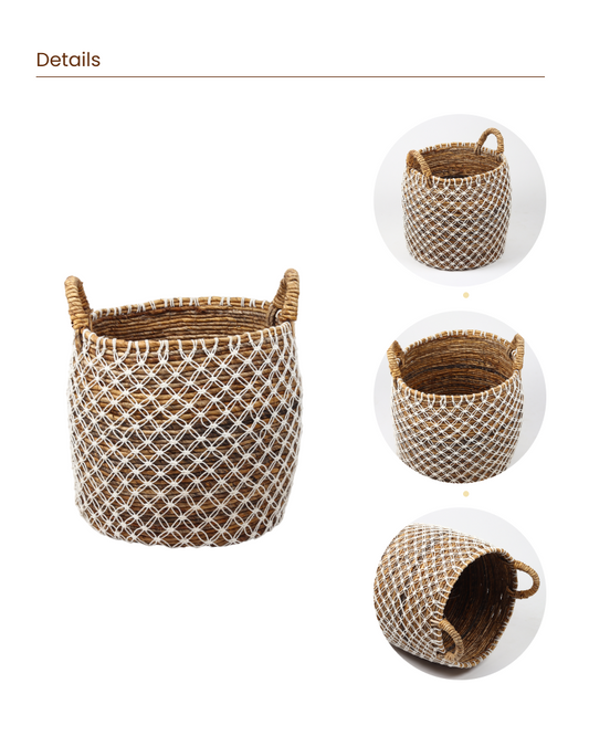 Rattan Basket for Clothes, Toys and Blanket Storage