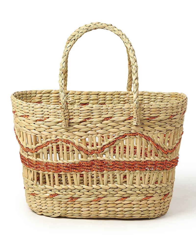 Handmade Seagrass Tote Bag for Storage, Shopping & Market Use