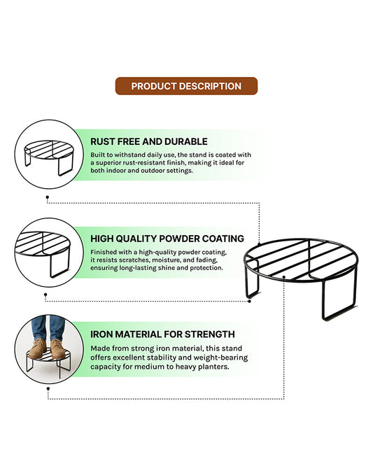Plant Pot Stand | Metal Plant Holder Stand | Garden Pot Stands for Indoor and Outdoor Use