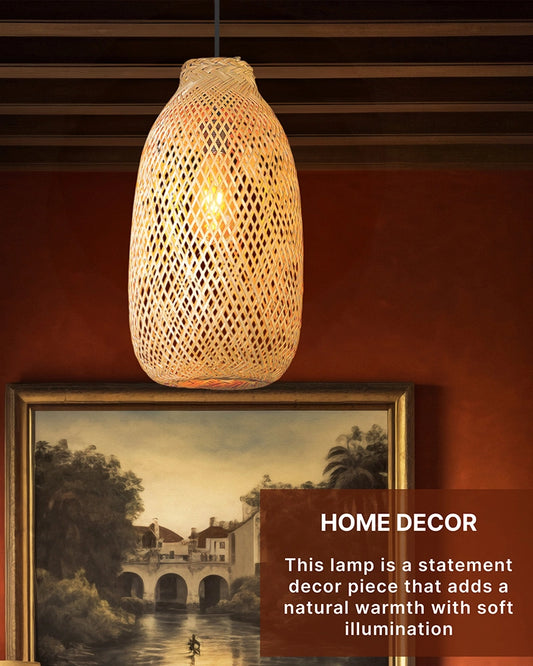 Boho Bamboo Hanging Light for Living Room Decoration