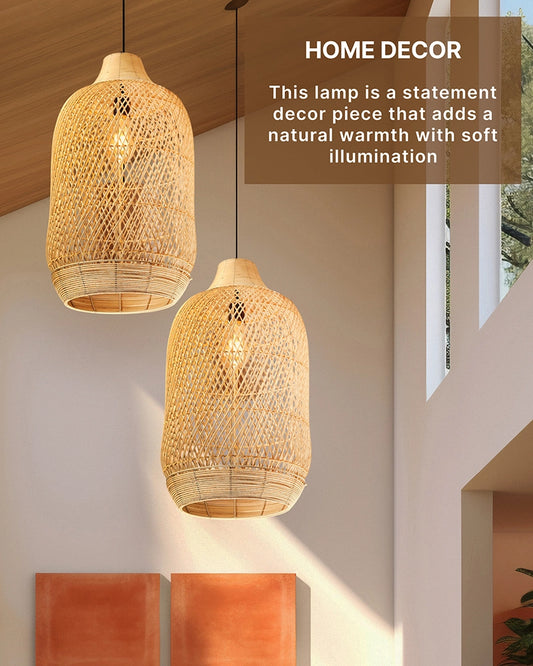 Natural Bamboo Pendant Lamp for Living Room Decoration