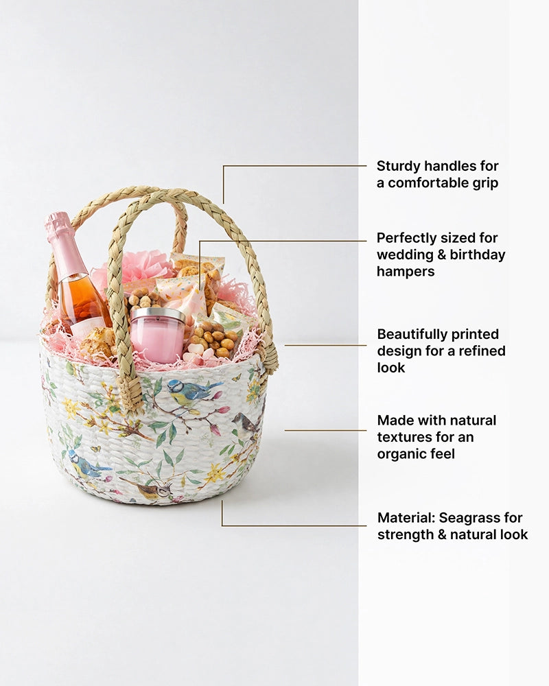 Natural Seagrass Gift Basket for Home, Pooja, and Special Occasions