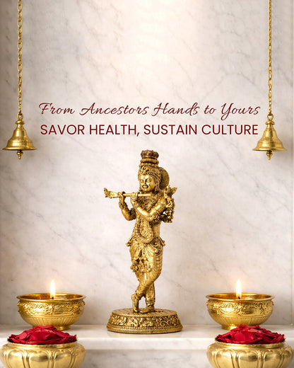 Pure Brass Krishna with Flute Idol for Home Temple and Pooja Room