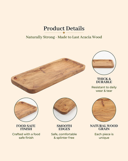 Eco Friendly Natural Wood Platter for Dining and Entertaining