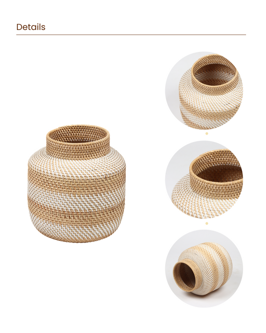 Rattan Flower Vase for Dried Flowers, Pampas Grass and Home Decor
