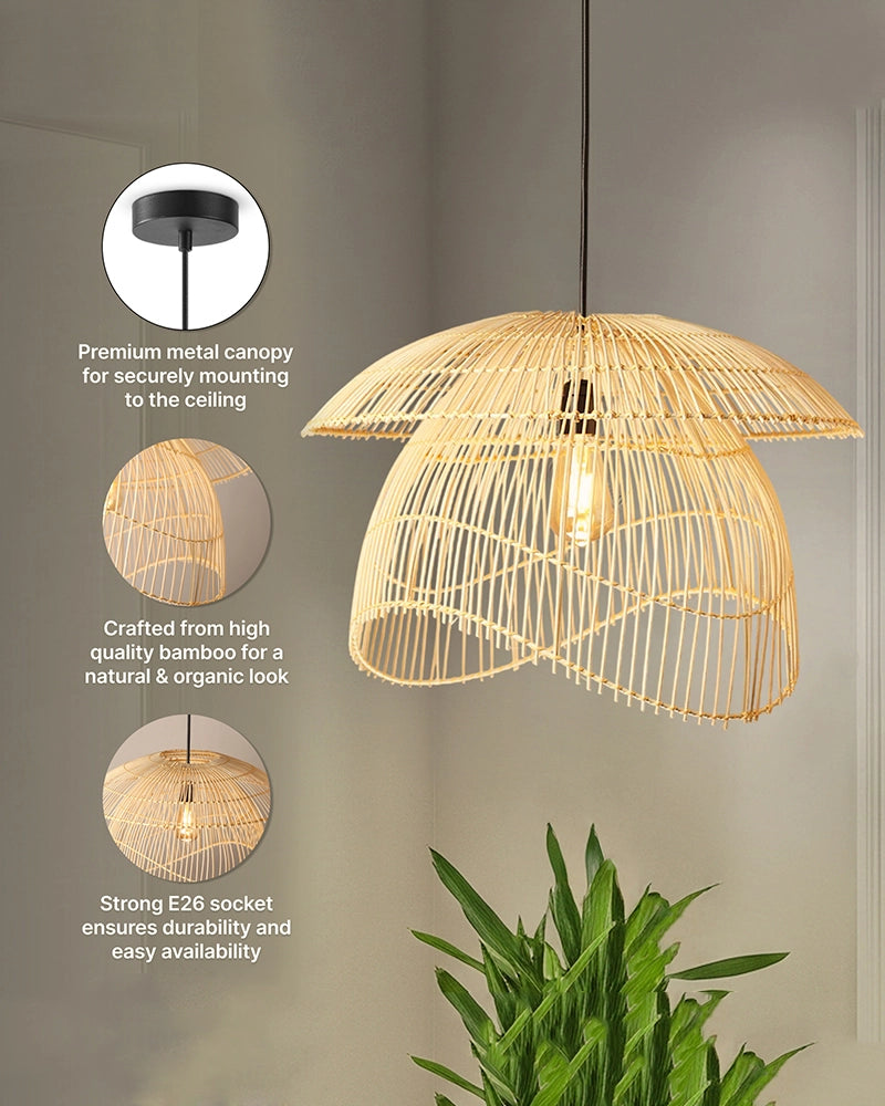 Artistic Bamboo Ceiling Light for Hall and Living Area
