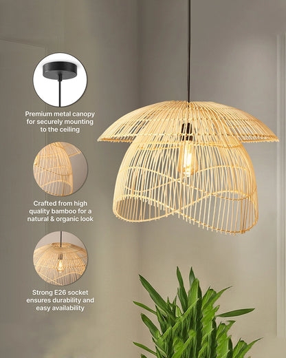 Artistic Bamboo Ceiling Light for Hall and Living Area