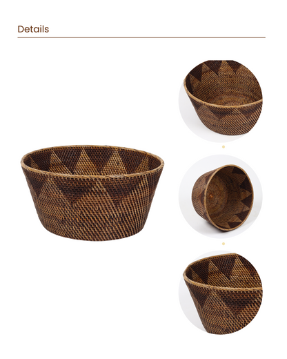 Rattan Woven Basket for Multipurpose Storage and Organization