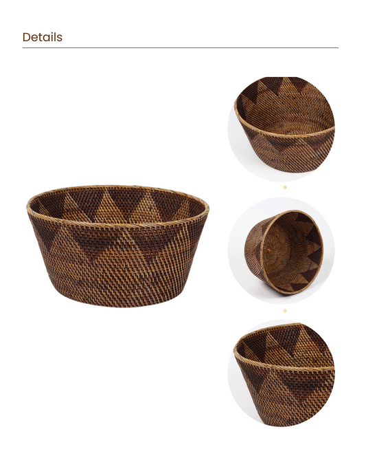 Rattan Woven Basket for Multipurpose Storage and Organization