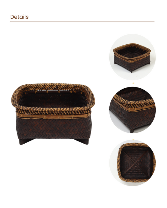 Rattan Woven Basket for Bedroom, Bathroom, Storage