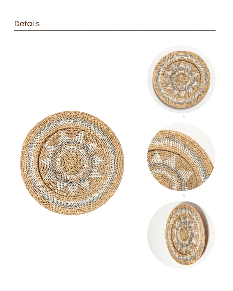 Handcrafted Rattan Wall Decor Accent for Living Room