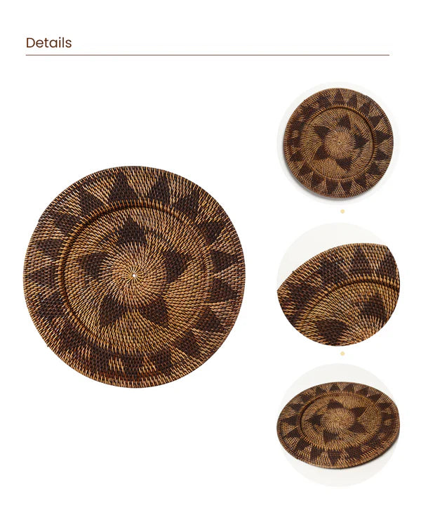 Boho Style Rattan Wall Plate for Gallery Arrangement