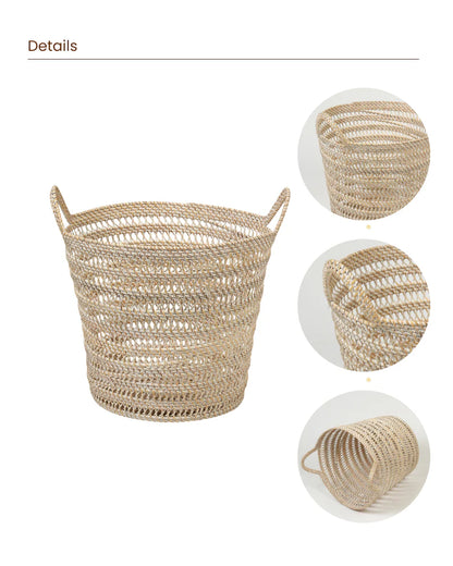 Rattan Laundry Basket with Handles for Home and Bathroom