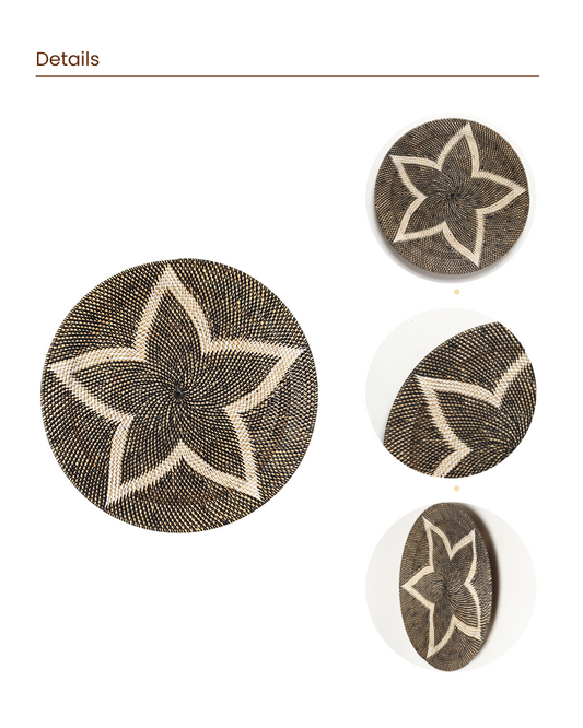 Boho Style Rattan Wall Plate for Gallery Arrangement