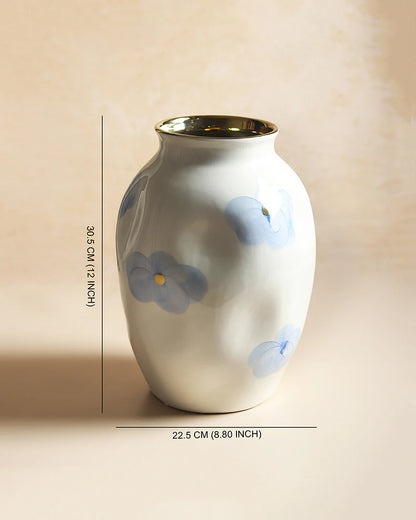 Hand-Painted Ceramic Flower Vase for Accent Tables