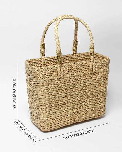 Handcrafted Seagrass Tote Bag for Shopping, Storage & Outdoors