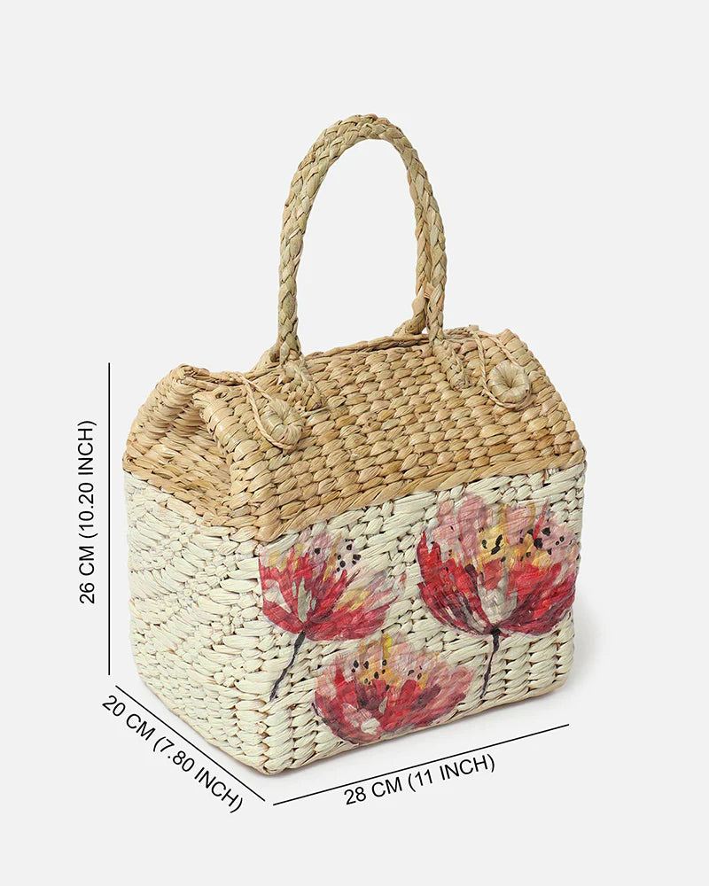 Handwoven Seagrass Picnic Basket for Outdoor Adventures & Family Meals