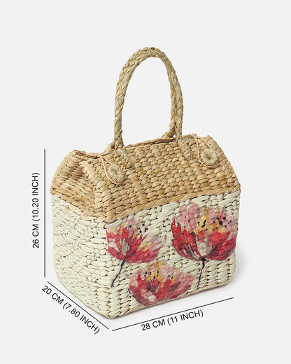 Handwoven Seagrass Picnic Basket for Outdoor Adventures & Family Meals