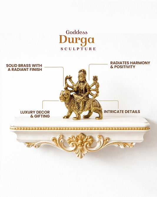 Durga Maa Brass Idol for Puja, Home Temple and Religious Showpiece