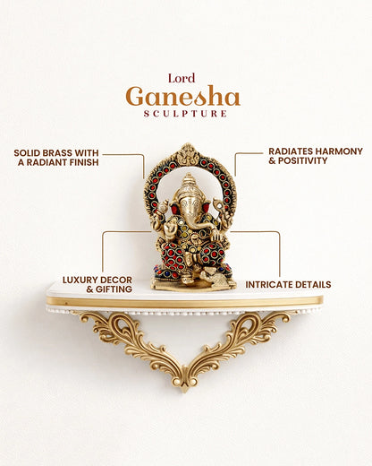 Pure Brass Lord Ganesha Idol for Pooja, Mandir and Home Decoration