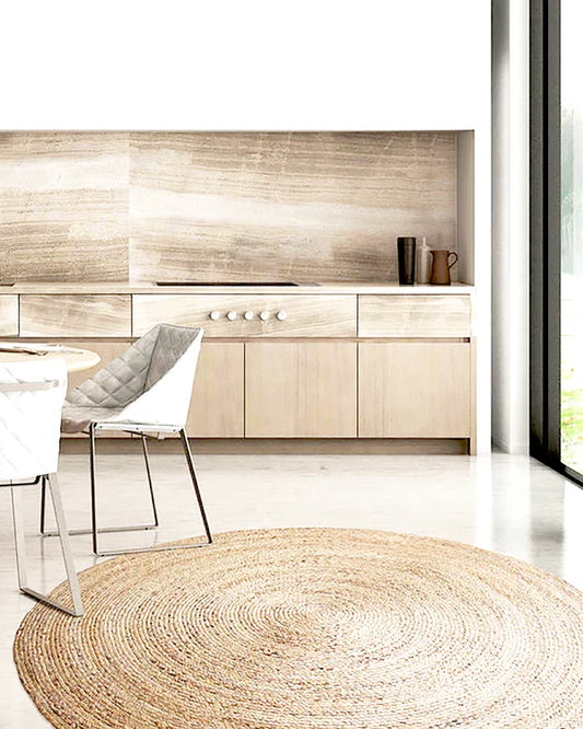 Handwoven Rectangular Jute Carpet For Living Room Decor