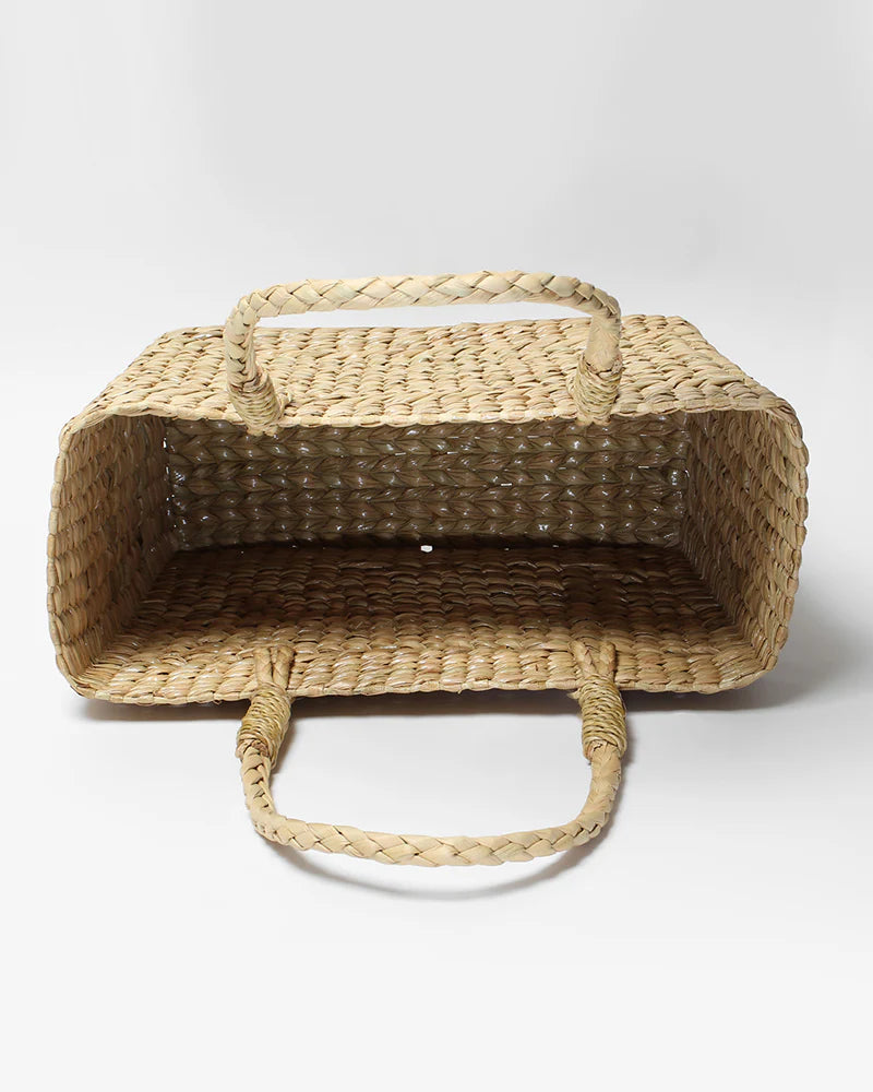 Handwoven Seagrass Shopping Basket & Tote Bag