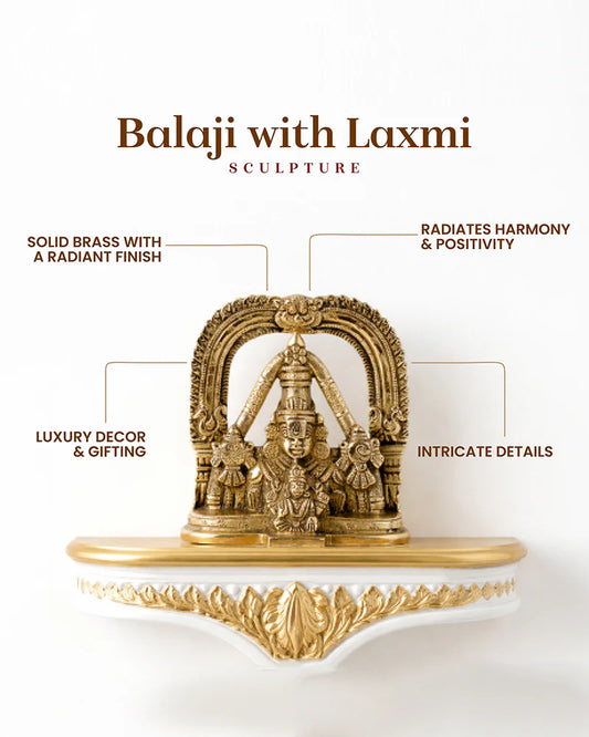 Tirupati Balaji with Lakshmi Brass Idol Spiritual Showpiece for Home