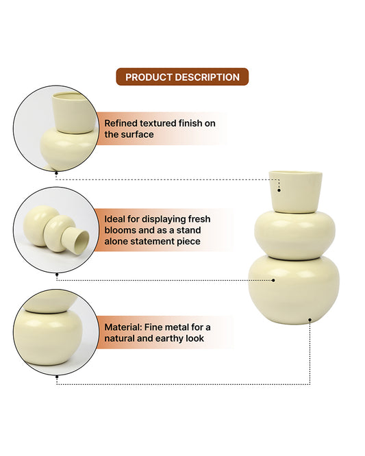 Elegant Metal Vase for Modern Minimalist and Luxury Home Interiors