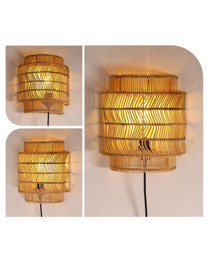 Handcrafted Bamboo Hanging Lamp Natural Tone Premium Ceiling Light