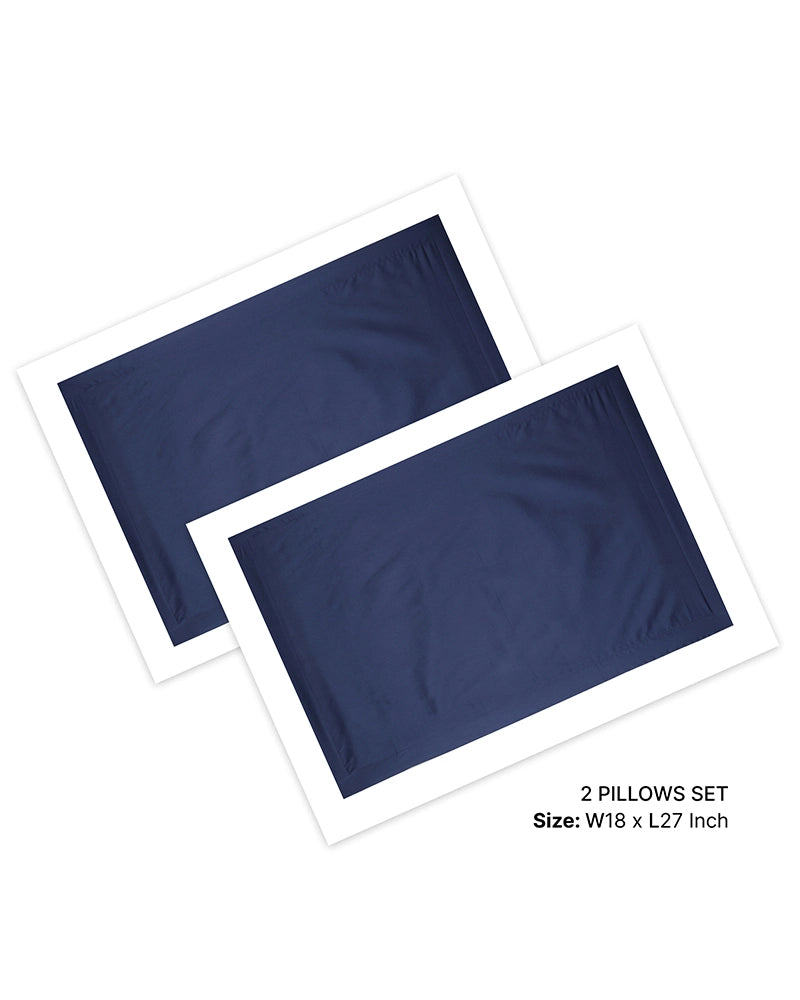 Navy Blue Premium King Size Bedsheet 300 Thread Count Cotton Double Bedsheet Set