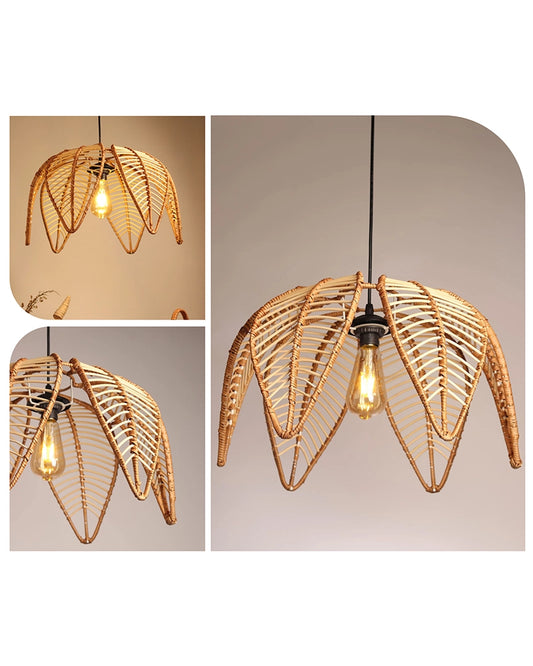 Artistic Rattan Ceiling Light for Cafe and Restaurant