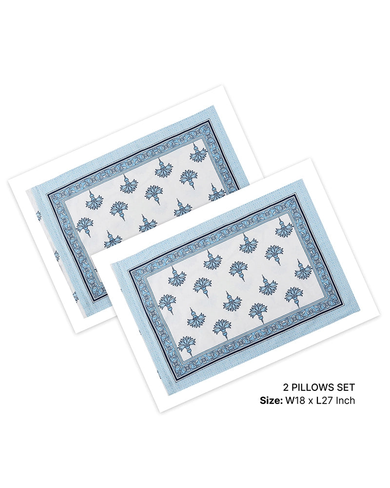 Luxury Cotton Double Bed Sheet Set with Pillow Covers, TC 200, Bedroom & Home Décor