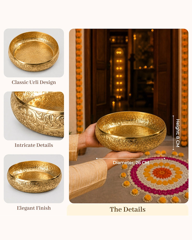 Premium Decorative Handcrafted Urli Bowl for Flowers and Floating Candles