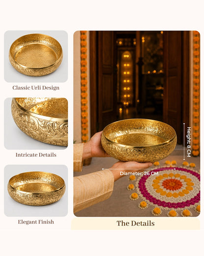 Premium Decorative Handcrafted Urli Bowl for Flowers and Floating Candles