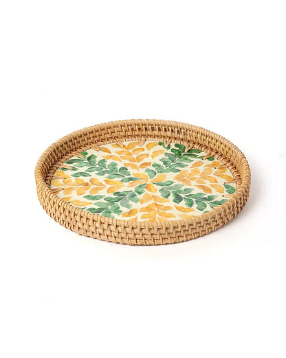 Rattan Decorative Round Tray for Gifting and Kitchen Use