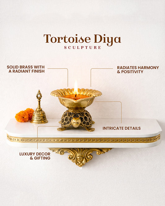 Brass Turtle Pooja Diya Perfect for Spiritual Use and Home Temple Decoration