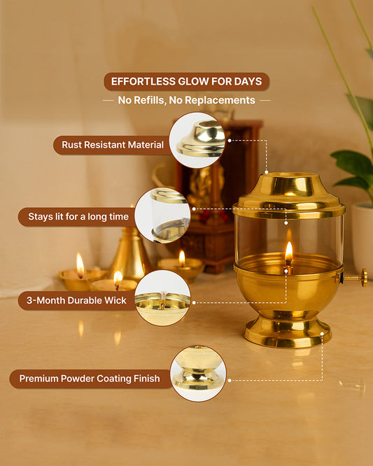 Traditional Akhand Diya for Pooja Room and Mandir Use 250ml